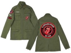 1 x Rolling Stones RS Army Utilitarian Iconic Zip Code Tongue Khaki Jacket - Size: Large -