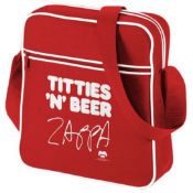 1 x Frank Zappa Retro Flight Bag - Titties 'N' Beer - Officially Licensed Merchandise - New