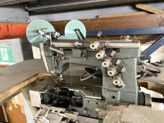 1 x Kansai Special WX800 Twin Needle Cover Stitch Industrial Sewing Machine With Table