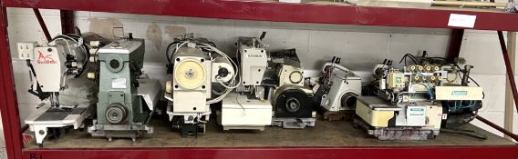 1 x Contents of Shelf Including Approx 8 x Items - Includes Various Industrial Sewing Machines