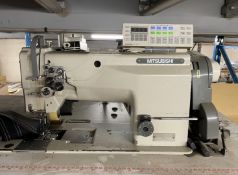 1 x Mitsubishi LT2 2230 Twin Needle 1/4 Gauge With Racing Puller Feed Industrial Sewing Machine With