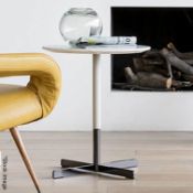 1 x POLTRONA FRAU 'Bob' Designer Leather Upholstered Coffee Table in Cream - Original Price £2,900
