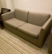 1 x 2-Seater Fold-out Sofa Bed Futon, Upholstered in a Premium Woven Fabric - Recently Procured From