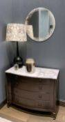 1 x Stylish Curved Chest of Drawers With Stone Top - CL894 - Ref: H/WY NO VAT ON THE HAMMER -