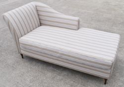 1 x Classically Styled Chaise Lounge Upholstered in a Premium Striped Fabric - Recently Procured