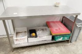 1 x Stainless Steel Prep Table - Dimensions: H100 x W150 x D60 cms