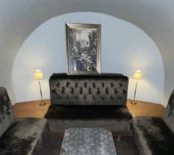 *Mixed Lot* 2 x Tall Table Lamps and 1 x Large Framed Picture of William Hogarth's Gin Lane