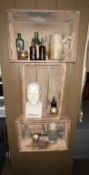3 x Ford Branded Wall Mounted Soap Boxes and Vintage Contents Within Including Phrenology Bust