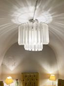 1 x Ceiling Pendant Chandelier Light Fitting Featuring 2-Tiers Of Long Droplets
