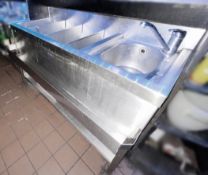 1 x Stainless Steel Commercial Back Bar Unit Including Ice Well, Speed Rail and Basin