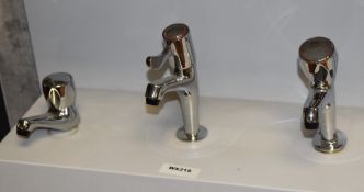 3 x Assorted Modern Pillar and Mixer Basin Taps - Chrome Finish - Ex Display Model - Ref: WX219 SR32