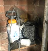 1 x Roll of Barbed Wire, Water Sprayer and a Welding Mask