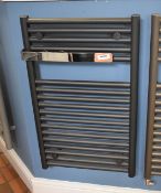 1 x Hugo 800 x 600mm Matt Black Bathroom Towel Radiator