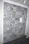 120 x Decorative 16.5 x 16.5cm Mono Wall Tiles in Various Styles - Ideal For Interior Design Project