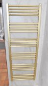 1 x Brushed Brass Bathroom Towel Radiator - 1400 x 500mm