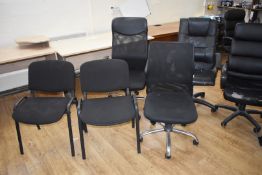1 x Assorted Collection of Office Furniture - Includes 5 x Desks, 11 x Chairs & 5 x Drawer Cabinets
