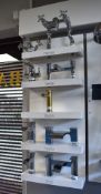 1 x Wall Mounted Retail Brassware Tap Display Stand With a White Gloss Finish - Taps Not Included