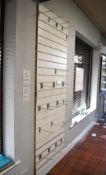 1 x Slat Wall With Selection of Hooks - Size: 230 x 85 cms
