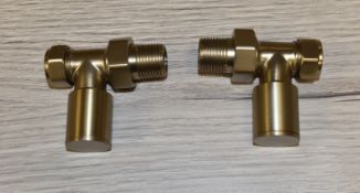 1 x Pair of Brushed Brass Radiator Valves