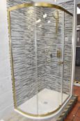 1 x Clear 6 1200mm Offset Quadrant Single Door Shower Enclosure - With Shower Tray and Shower Kit