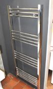 1 x Chrome Bathroom Towel Radiator - 1200 x 500mm