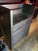 1 x Mobile DJ Unit With a Black Wood and Metal Finish - Dimensions: H120 x W90 x D50 cms