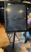 1 x Freestanding Metal Menu Board Finished in Black with Clear Acrylic Protector