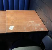 1 x Restaurant Dining Table with a Heavy Duty Pedestal & Wooden Table Top with Metal Edge Protection