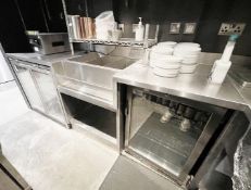 1 x Stainless Steel Backbar Prep Unit With an L Shape Design Features Include an Ice Well and Bottle