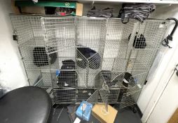 1 x Staff Changing Room Cage Lockers with Twenty Compartments - Dimensions: H140 x W155 x D30