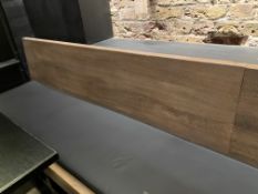 1 x Raised Industrial Style Seating Bench Featuring a Fabricated Steel Base with Footrests