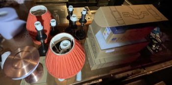 9 x Rechargeable Battery Powered Table Lamps - Includes Unused and Used Lamps Plus Spare Bulbs