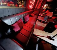 1 x Contemporary L Shaped Lounge Sofa Seating Bench from a VIP Seating Area - Black Faux Leather