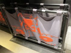 4 x Freestanding Industrial Style Crowd Control Barriers - Fabric Depicting a Funky DJ Wth Steel