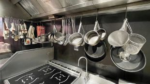 1 x Assorted Collection of Pans, Frying Baskets, Sieves, Utensils and Fire Blankets
