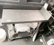2 x Stainless Steel Mobile Prep Units with Castor Wheels - Dimensions: H85 x W81 x D30 cms