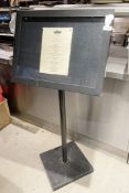 1 x Freestanding Metal Menu Board Finished in Black with Clear Acrylic Menu Protector
