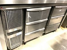 1 x Precision Six Drawer Countertop Refrigerator with a Stainless Steel Exterior