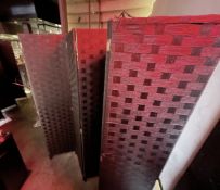 1 x Room Divider Privacy Screen with Five Woven Panels in Black - Dimensions: H160 x W200 cms