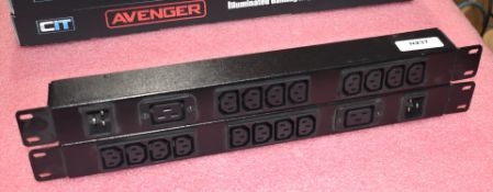 2 x 1U Basic Rack Power Distribution Units PDU