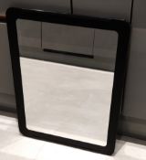 1 x Black Framed Mirror - 55x45cm - CL444 - NO VAT ON THE HAMMER - Location: Altrincham WA14