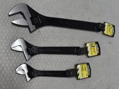 3 x Adjustable Wrenches - Original Retail £46.85 - Ref: HW640/HWP7 - CL911 - Location: Altrincham