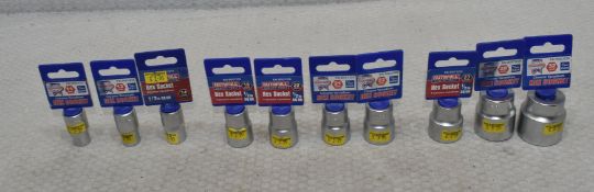 10 x FAITHFULL Hex Sockets - Original Retail £46.80 - Ref: HW721/HWP7 - CL911 - Location: Altrincham