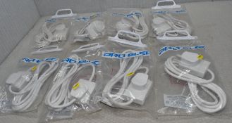 8 x PRO-ELEC Extension Leads - 3 Metres 1 Gang - Ref: HW667/HWP7 - CL911 - Location: Altrincham