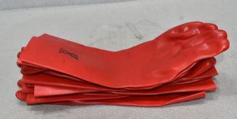 6 x Pairs Of Red Pvc Dip Gauntlets - Original Retail £47.70 - Ref: HW384/HWP5 - CL911 - Location: