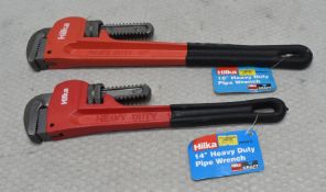 2 x HILKA Heavy Duty Pipe Wrenches - Original Retail £49.90 - Ref: HW636/HWP7 - CL911 - Location: