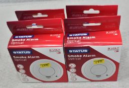 4 x STATUS Optical Smoke Alarms - Original Retail £35.80 - Ref: HW382/HWP5 - CL911 - Location: