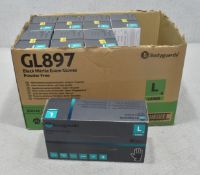 8 x Boxes Of Bodyguards Black Nitrile Gloves - Size Large - 100 Per Box - Original Retail £119.