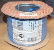 1 x Reel of 100m 1.5 sq mm Blue Wire - Unused Stock - Ref: C474 MR1S - CL816 - Location: Altrincham