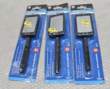 3 x BLUESPOT Telescopic Led Inspection Mirrors - Original Retail £20.85 - Ref: HW582/HWP7 -